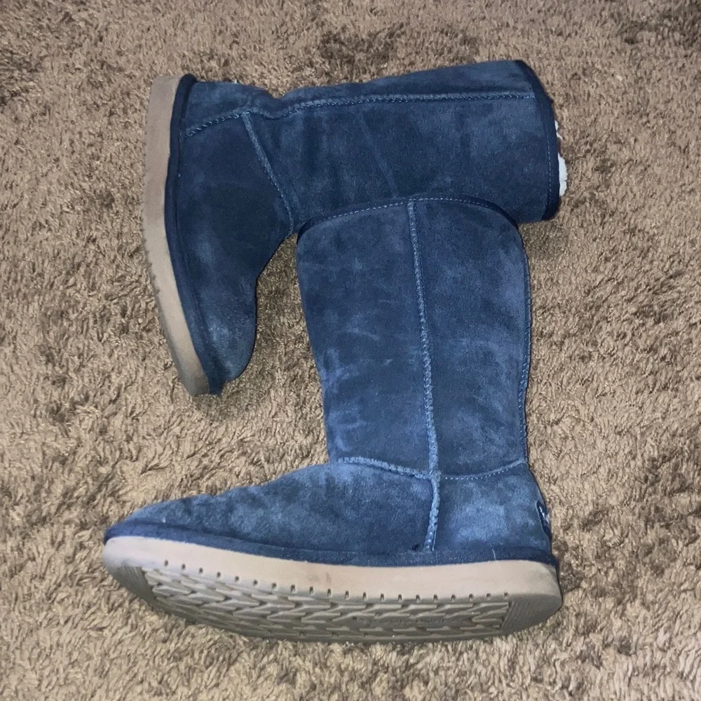 KOOLABURRA VICTORIA UGG KIDS SUEDE LEATHER with FAUX FUR BOW BOOTS SZ 3